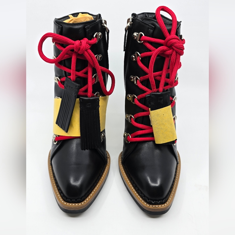 Tods Leather Block Heel Booties - 36 - Picture 3 of 16